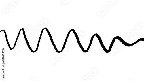 black Wave Line on white background video