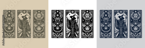 fantasy-inspired mage playing card tattoo design