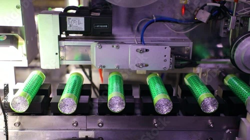 Industrial process of new energy battery packaging in a high-tech facility