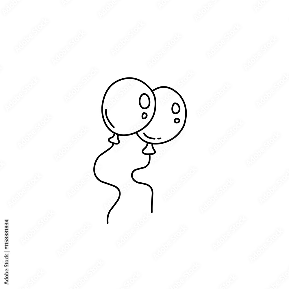 Obraz premium new year balloon outline