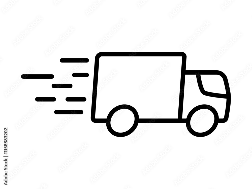 Fast shipping delivery truck icon, illustration, logo sign symbol pictogram template, for ui or ux isolated on white for mobile app, editable Fast shipping delivery truck icon, illustration, logo sign symbol pictogram template, for ui or ux isolated on white for mobile app, editable