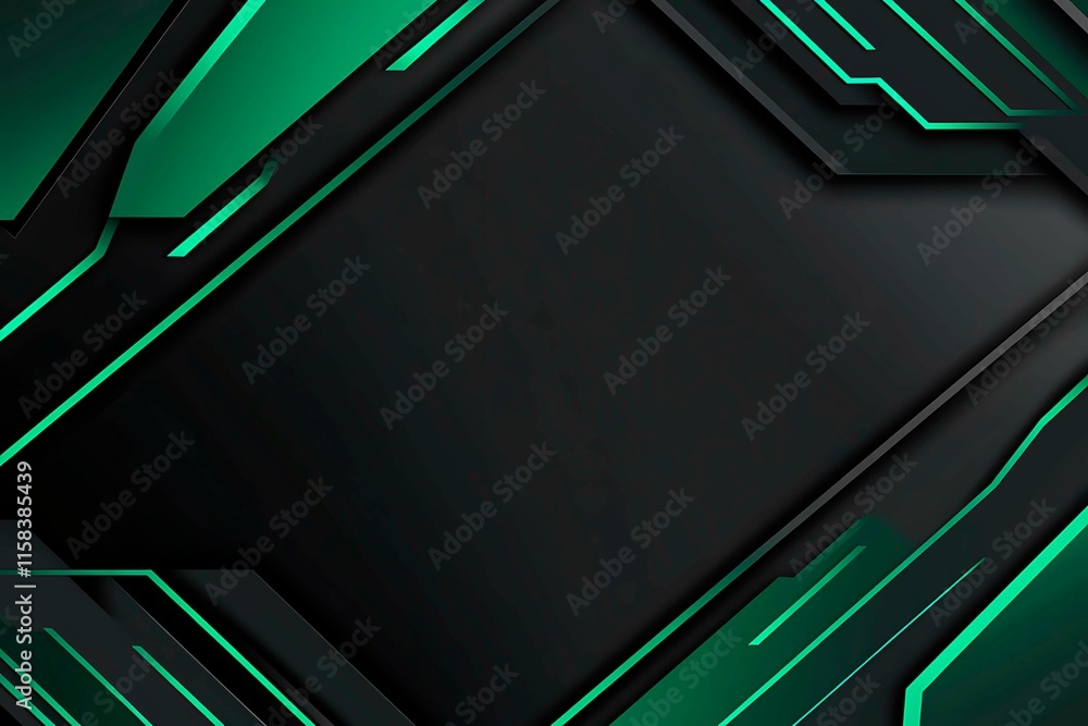 This vector illustration features a gradient green-black circuit board background, highlighted by an abstract technology pattern resembling interconnected circuitry This vector illustration features a gradient green-black circuit board background, highlighted by an abstract technology pattern resembling interconnected circuitry