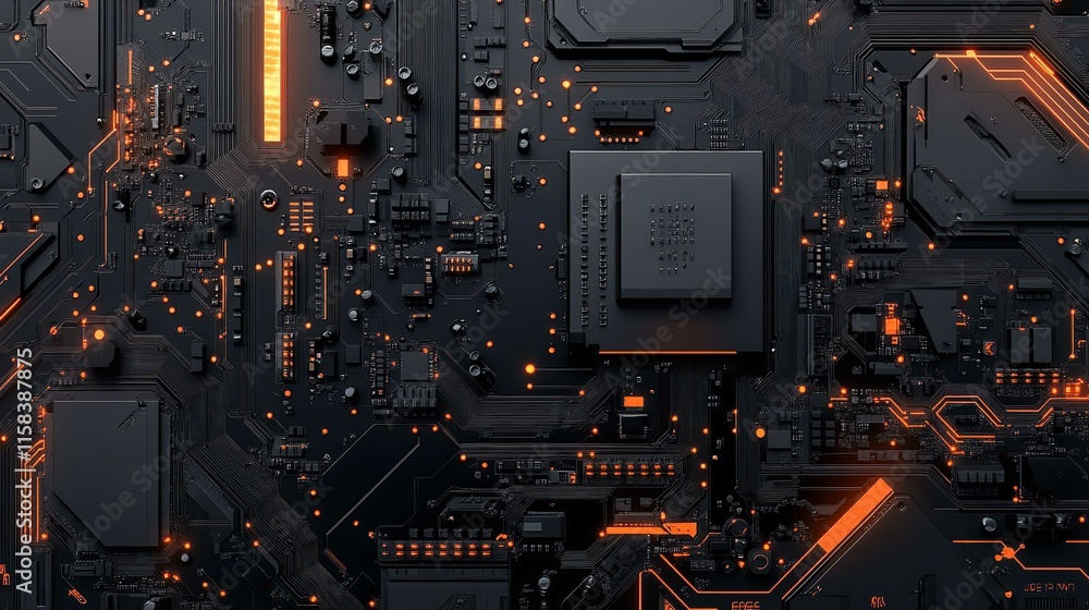 Fototapeta premium Vector Motherboard or Circuit Board on a White Background