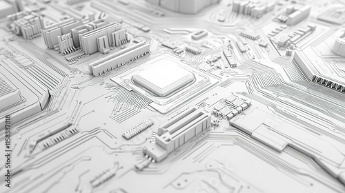 Wallpaper Mural Vector Motherboard or Circuit Board on a White Background Torontodigital.ca