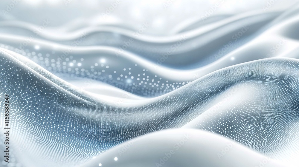 White Abstract Background with Flowing Particles White Abstract Background with Flowing Particles