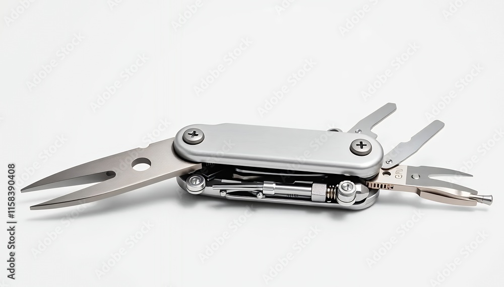 Sleek Silver Multi-tool - Precision Design, Minimalist Aesthetic Sleek Silver Multi-tool - Precision Design, Minimalist Aesthetic