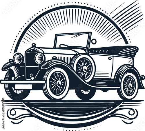 Very simple flat vector art of a car or a vehicle