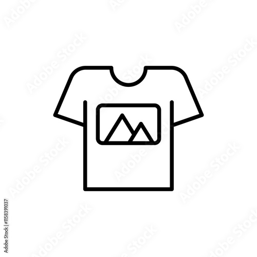 T-shirt print outline icons, minimalist vector illustration ,simple transparent graphic element .Isolated on white background