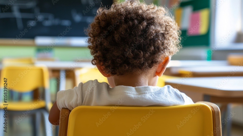 Restless Behavior Photo & Art Print Child displaying restless behavior in a classroom ...