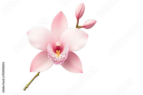 Orchid graceful idea. A beautiful pink orchid with delicate petals and budding flowers.