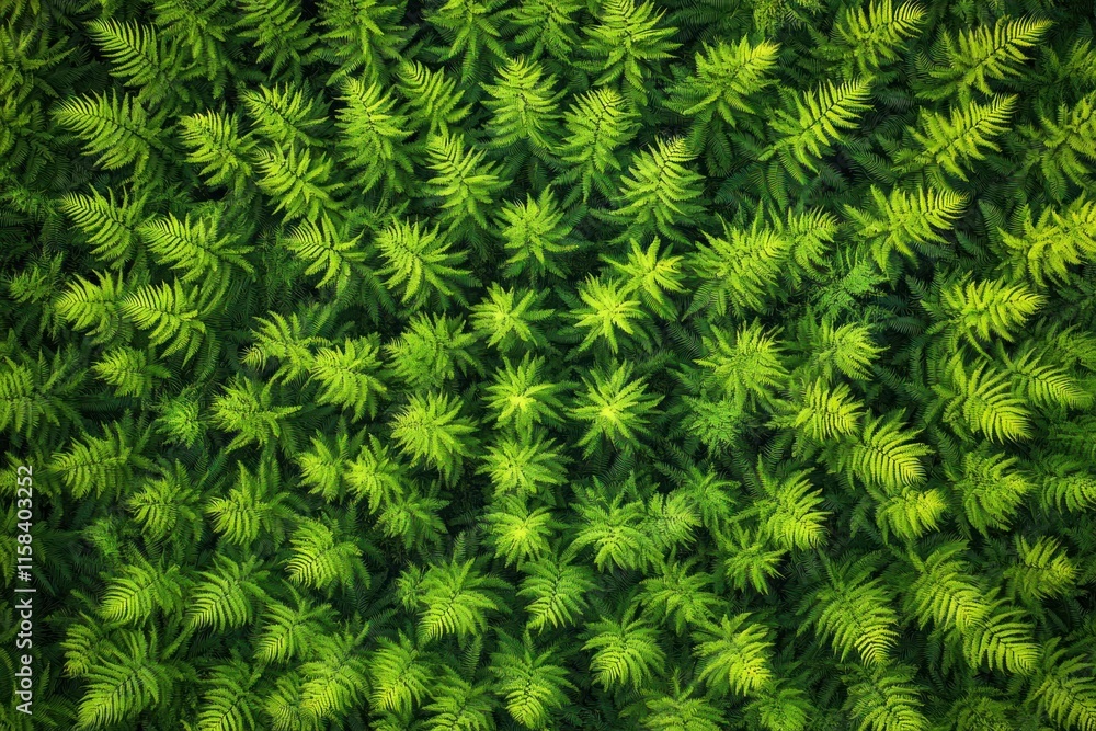 Aerial view of vibrant green plants forming a dense, textured pattern. Aerial view of vibrant green plants forming a dense, textured pattern.