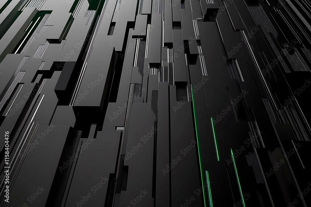 This vector illustration features a gradient green-black circuit board background, highlighted by an abstract technology pattern resembling interconnected circuitry. This vector illustration features a gradient green-black circuit board background, highlighted by an abstract technology pattern resembling interconnected circuitry.