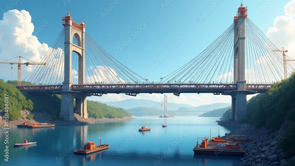 Fototapeta premium a bridge over a river