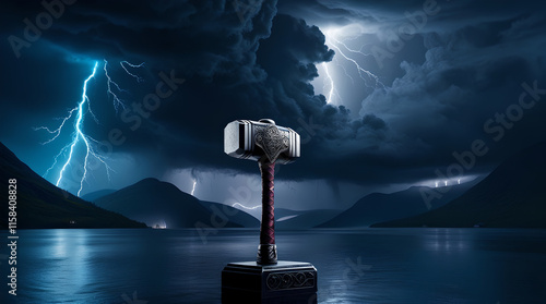 Mjolnir - the hammer of the Scandinavian god Thor photo