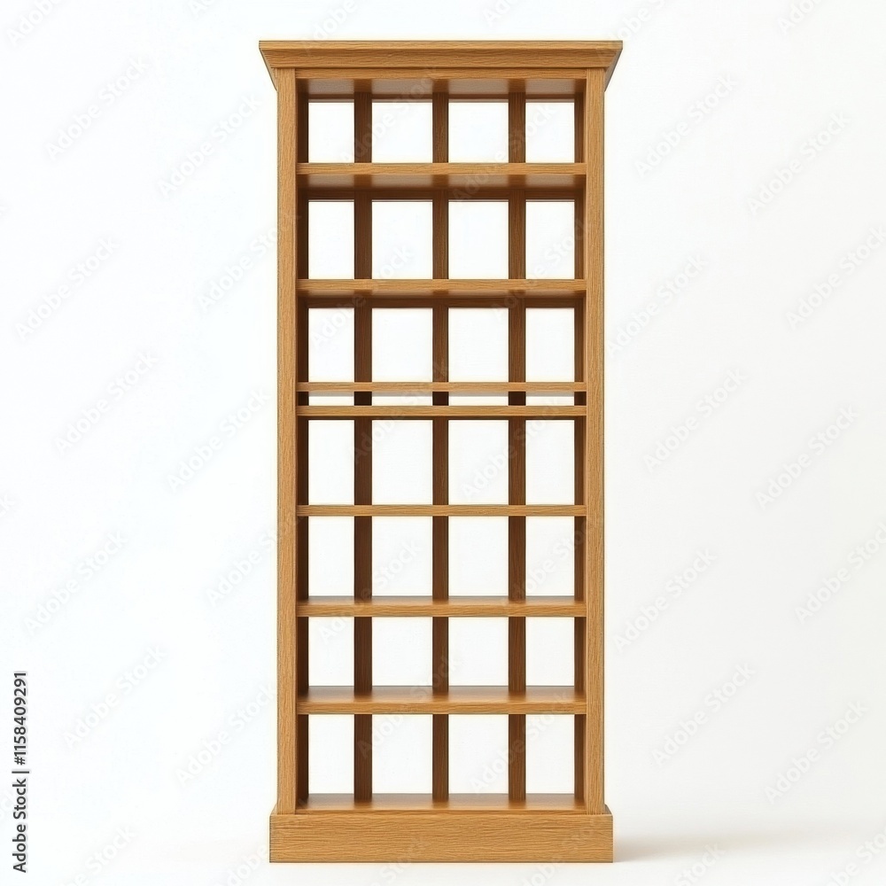 Empty Wooden Bookcase Empty Wooden Bookcase
