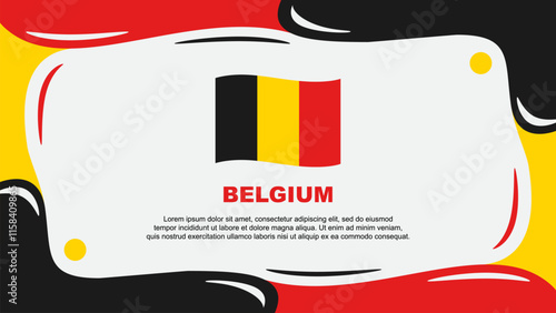 Belgium Flag Abstract Background Flat Design Template. Belgium Independence Day Banner Wallpaper Vector Illustration. Belgium Illustration