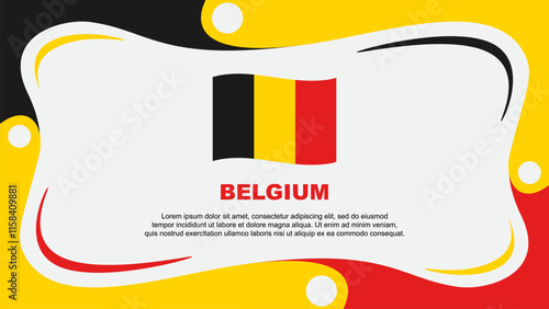 Belgium Flag Abstract Background Flat Design Template. Belgium Independence Day Banner Wallpaper Vector Illustration. Belgium Independence Day
