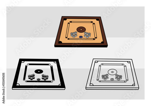 Carrom Board SVG Silhouette, Carrom Silhouette, Sports Svg, Carrom Coins Svg, Carrom Game Svg, Carrom Board Png, Carrom Board Svg Images, Cut Files