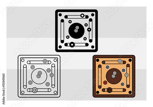 Carrom Board SVG Silhouette, Carrom Silhouette, Sports Svg, Carrom Coins Svg, Carrom Game Svg, Carrom Board Png, Carrom Board Svg Images, Cut Files
