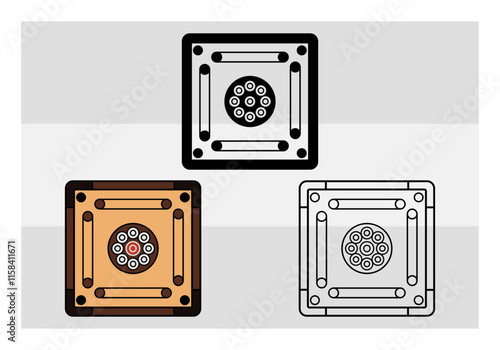Carrom Board SVG Silhouette, Carrom Silhouette, Sports Svg, Carrom Coins Svg, Carrom Game Svg, Carrom Board Png, Carrom Board Svg Images, Cut Files