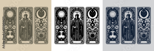 ancient mage playing card tattoo design