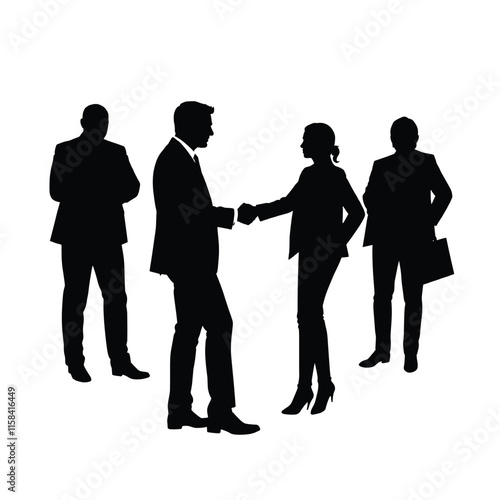 Business people vector silhouette.