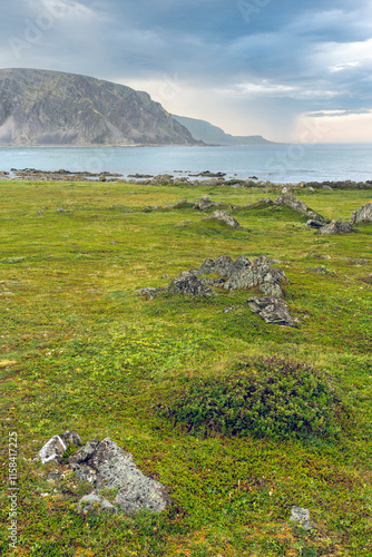 Arctic shores of the Barents Sea. Berlevåg, Finnmark, Northern Norway photo