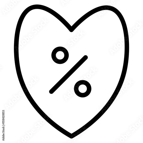 Heart Price Tag Line Icon
