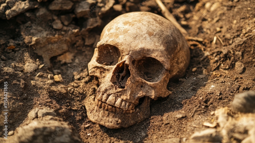 Ancient Skull Unearthed in the Earth Ancient Skull Unearthed in the Earth