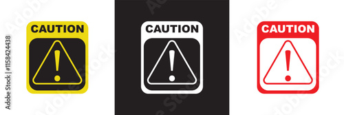 Caution, warning icon . Stop vector . Do not enter sign business concept. Vector illustration. isolated on white and black background. EPS 10