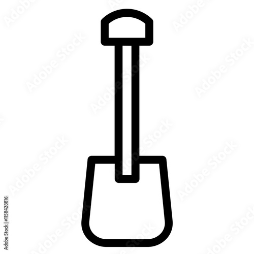 Spring Shove Tool Line Icon