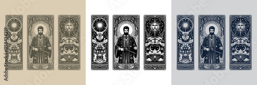 mystical mage playing card tattoo design