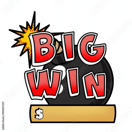 Big win text Casino games - slots - game assets - White background 