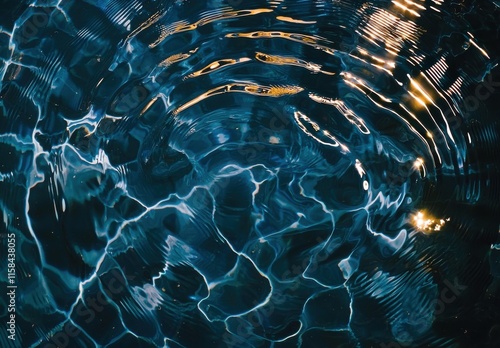 Stunning Water Ripples in Deep Blue Pool