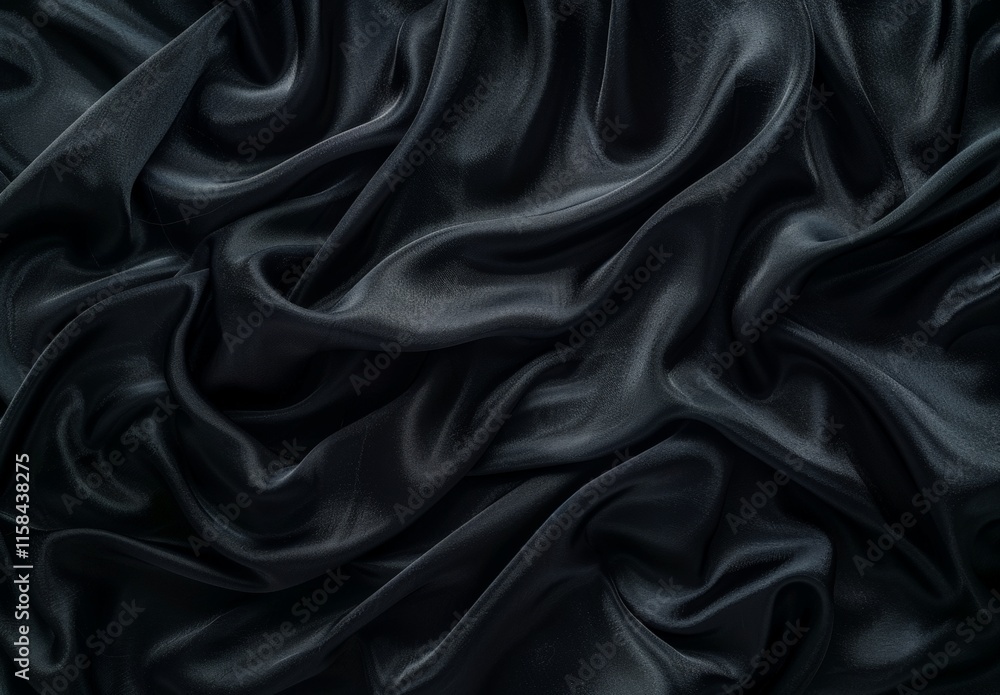 Obraz premium Black Satin Fabric Texture
