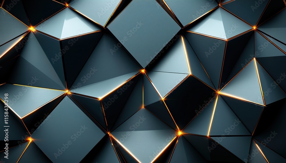 Abstract polygonal pattern luxury dark blue background with triangle pattern and gold lines Abstract polygonal pattern luxury dark blue background with triangle pattern and gold lines