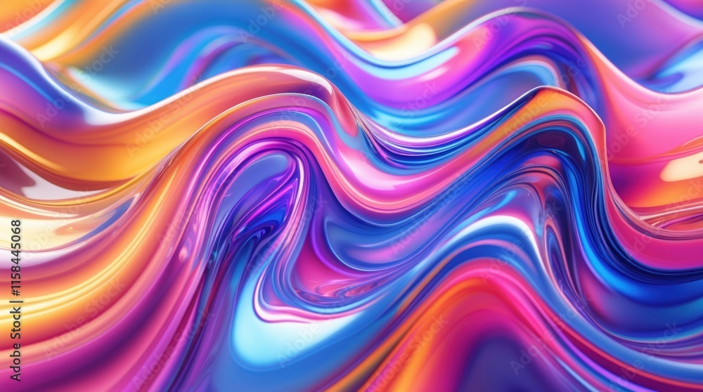 vibrant abstract iridescent curved wave vibrant abstract iridescent curved wave