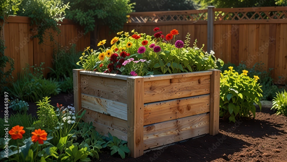 flower bed in the garden