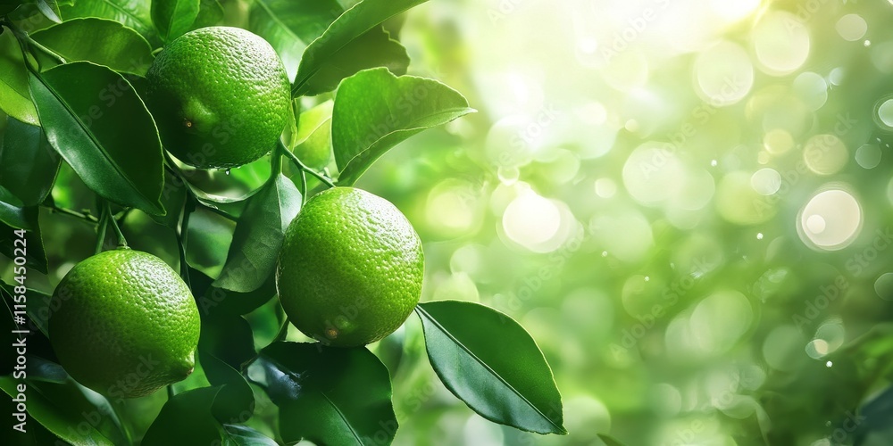 Vibrant fresh green limes complement a natural background with lush leaves, highlighting the freshness of limes and creating an appealing visual of fresh green limes in nature. Vibrant fresh green limes complement a natural background with lush leaves, highlighting the freshness of limes and creating an appealing visual of fresh green limes in nature.