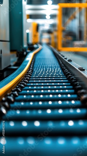 Wallpaper Mural Close-up of halted conveyor belts, showcasing intricate details of a manufacturing process in action. Torontodigital.ca