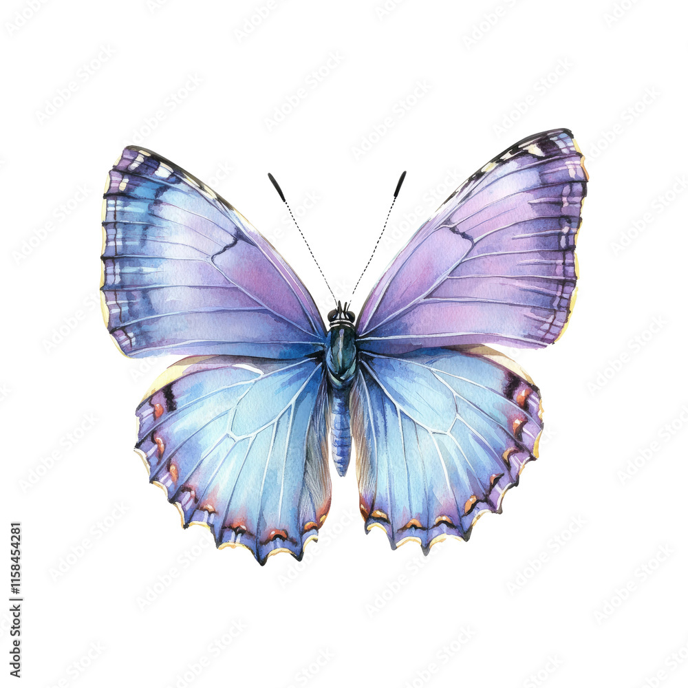 Fototapeta premium Elegant Lavender Butterfly Watercolor Painting