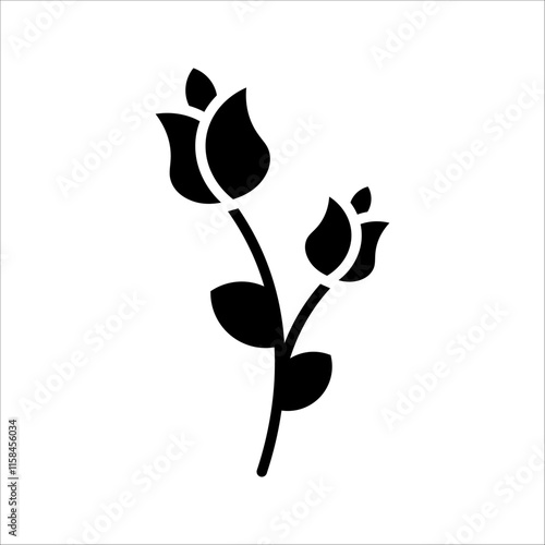 Tulips icon set on white background