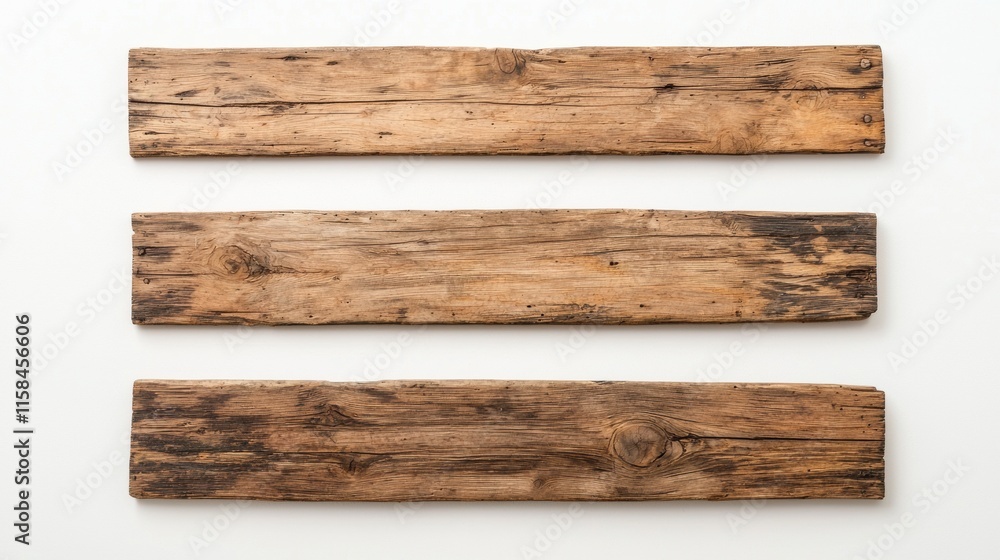 Old wooden banners on white background still life minimalist view Old wooden banners on white background still life minimalist view