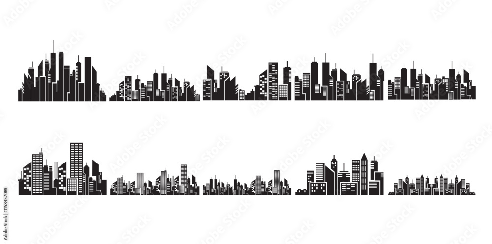 Fototapeta premium City Silhouette Set