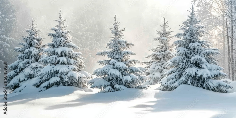 Pine trees blanketed in deep snow create a serene winter landscape in the forest, showcasing the beauty of pine trees amidst a tranquil winter scene. Enjoy the wonder of pine trees in winter. Pine trees blanketed in deep snow create a serene winter landscape in the forest, showcasing the beauty of pine trees amidst a tranquil winter scene. Enjoy the wonder of pine trees in winter.