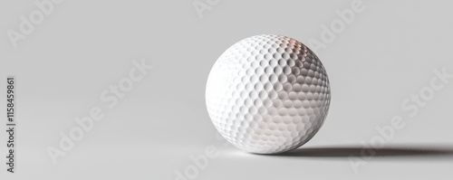 Isolated white golf ball on light grey background sports render