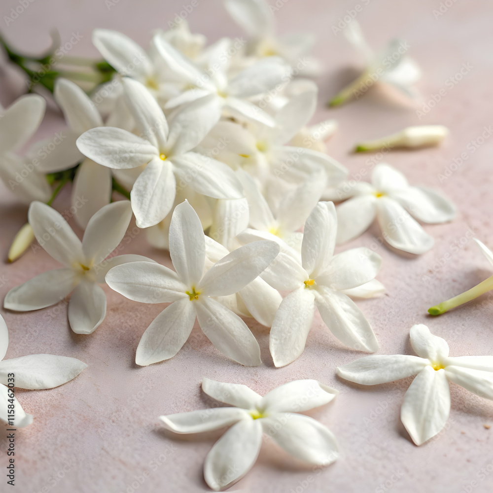 white jasmine blossoms scattered elegantly white jasmine blossoms scattered elegantly