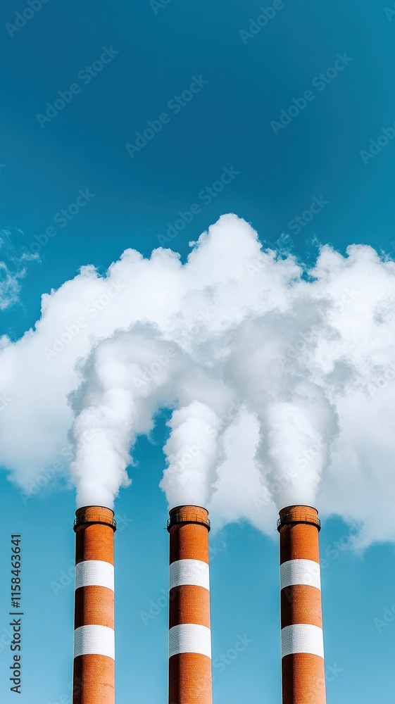 Silent smoke stacks of a dormant factory rise under a moody, overcast sky, evoking a sense of industrial stillness. Silent smoke stacks of a dormant factory rise under a moody, overcast sky, evoking a sense of industrial stillness.