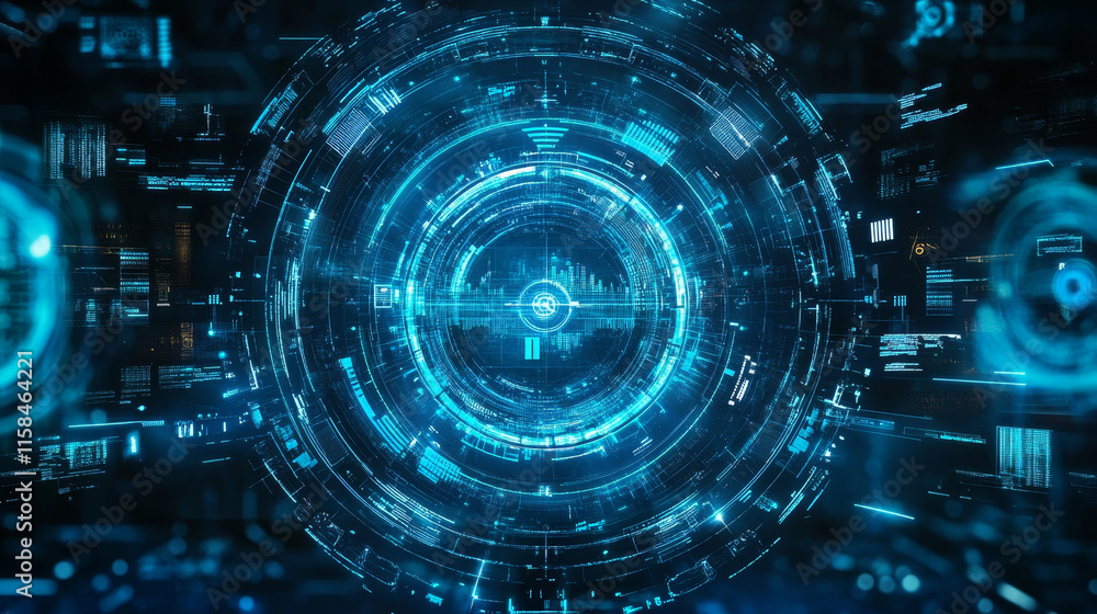 Abstract blue vector illustration with a futuristic concept against cyber threat In the form of icons, consisting of business icons, communications, connections, internet protection. Abstract blue vector illustration with a futuristic concept against cyber threat In the form of icons, consisting of business icons, communications, connections, internet protection.