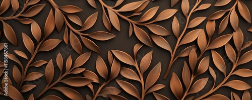 Elder tree abstract background concept. Intricate bronze leaves design creating an elegant and textured backdrop.